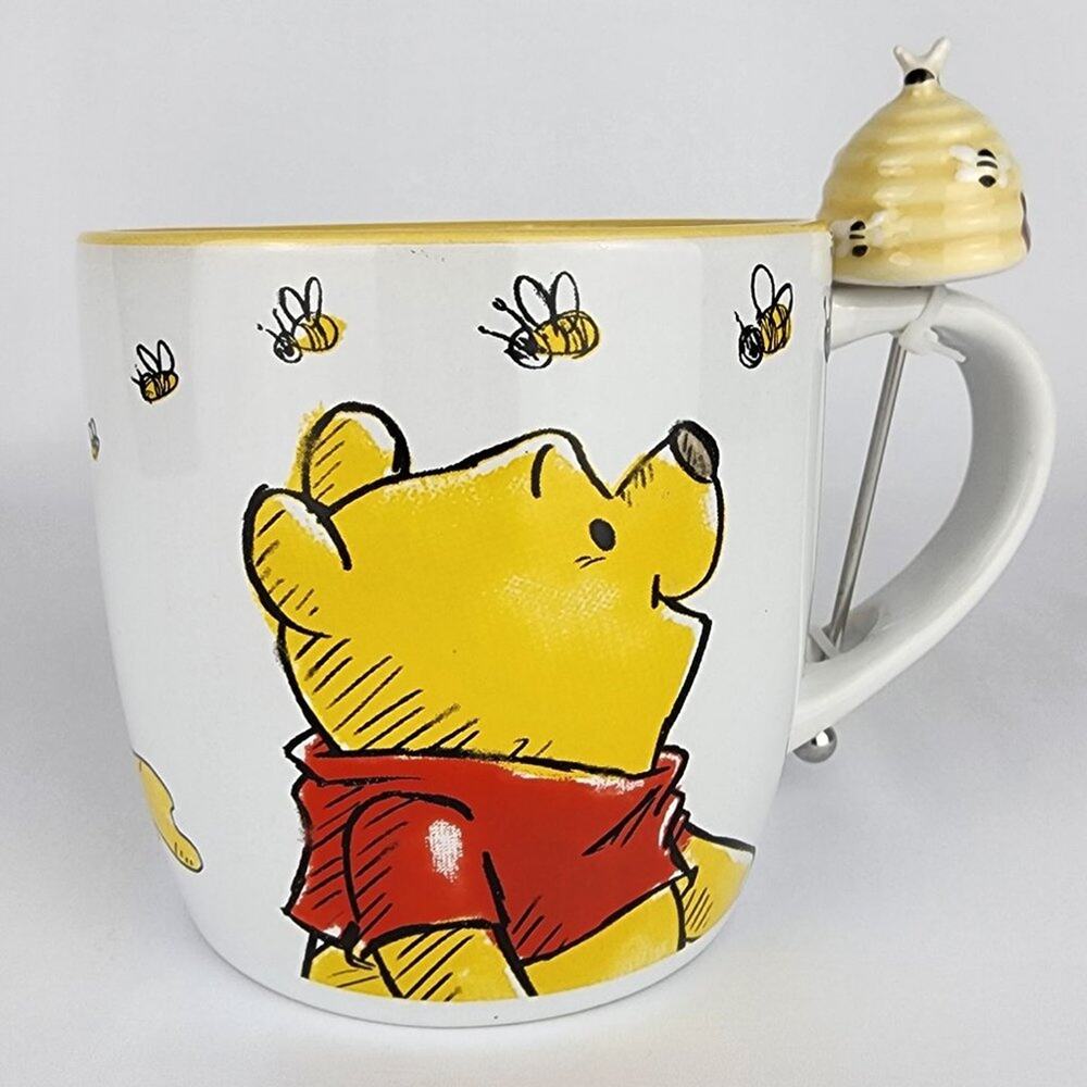 Disney Winnie the Pooh Honey Bees Ceramic Mug with Beehive Stirrer